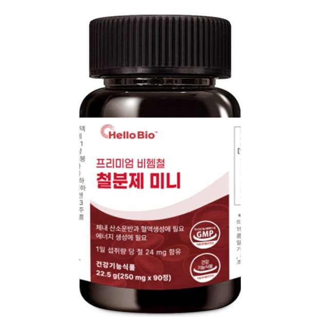 헬로바이오 프리미엄 철분제 미니 250mg x 90정, 1개