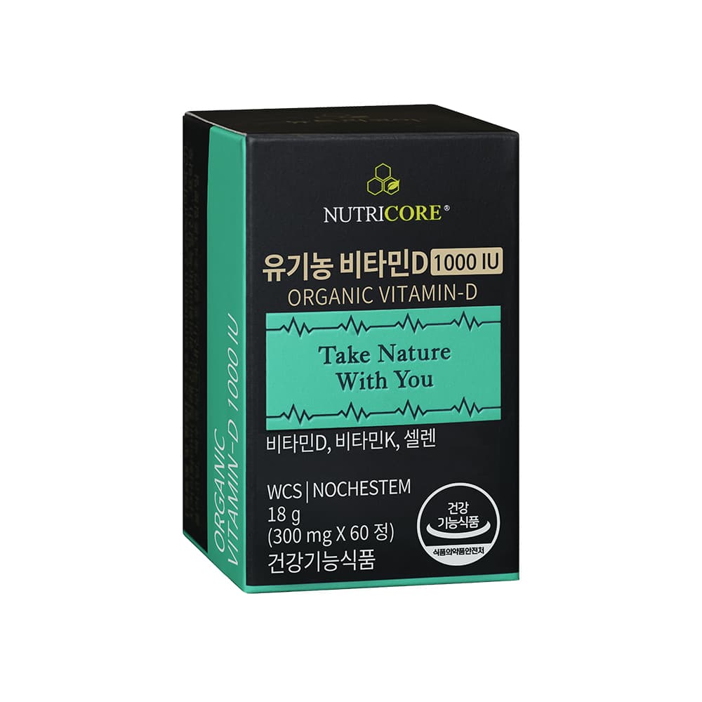뉴트리코어 유기농 비타민D 1000 IU 300mg x 60정, 1개