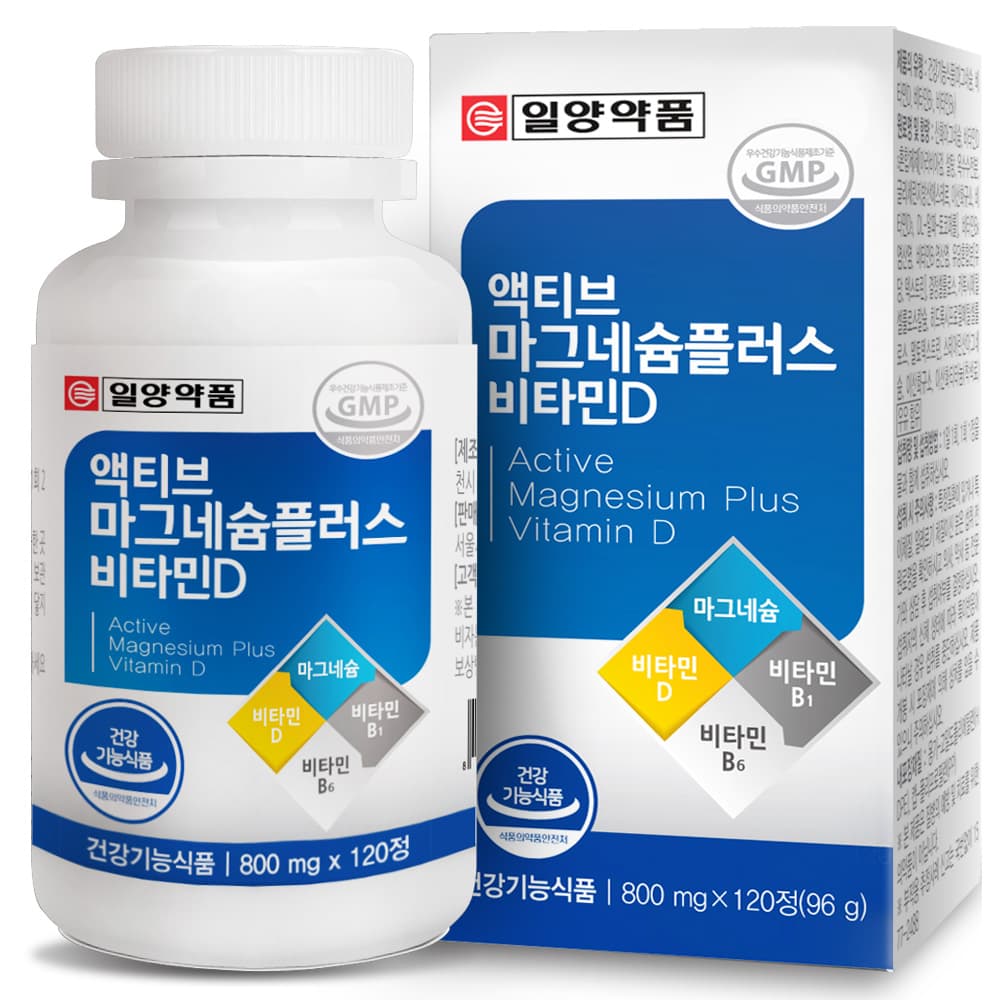 일양약품 액티브 마그네슘 플러스 비타민D 800mg x 120정, 1개