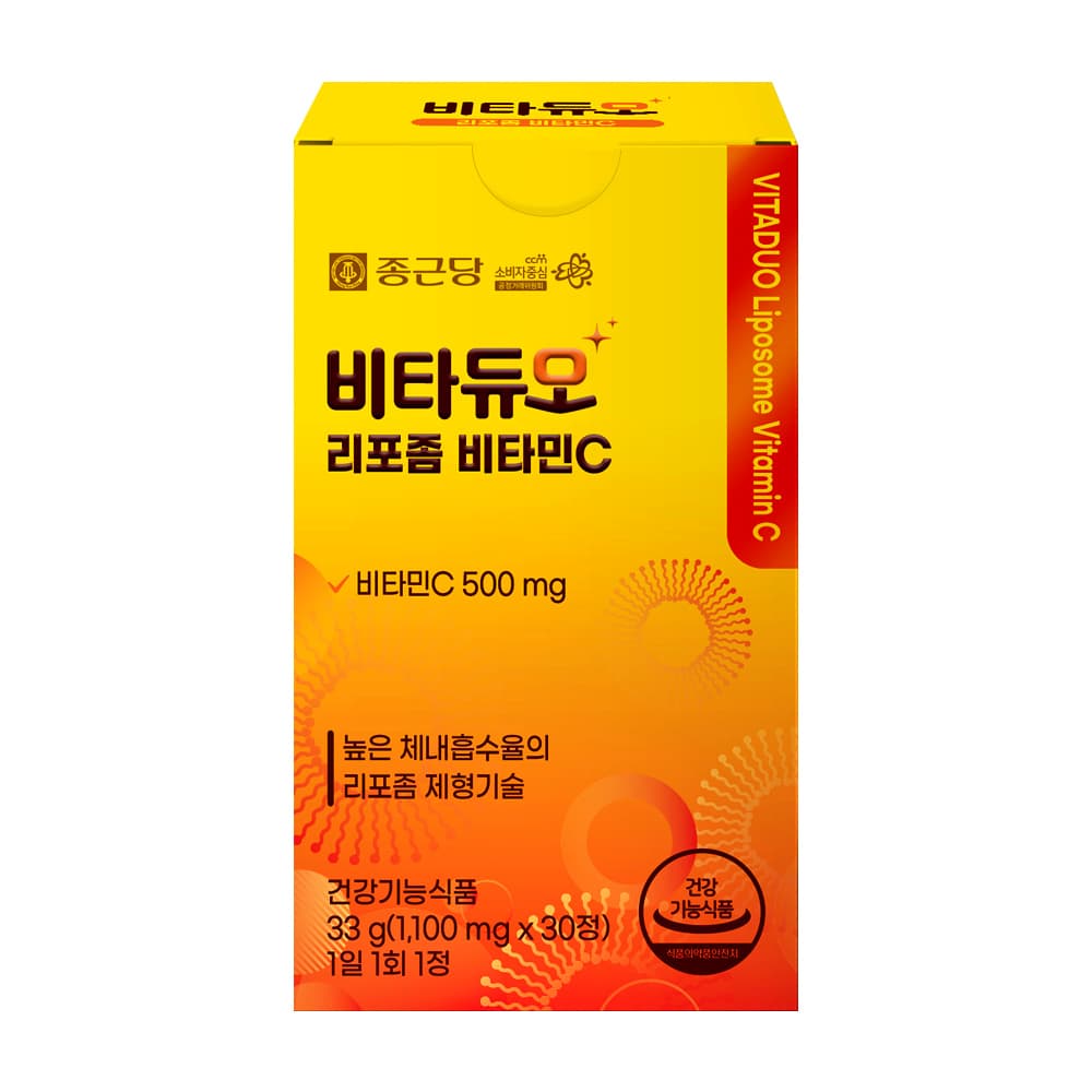 종근당 비타듀오 리포좀 비타민C 1100mg x 30정, 4개