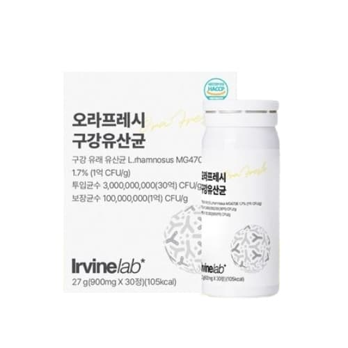 어바인랩 오라프레시 구강유산균 900mg x 30정, 2개
