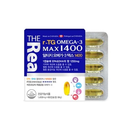 더리얼 알티지 오메가3 맥스 1400mg x 60캡슐, 1개