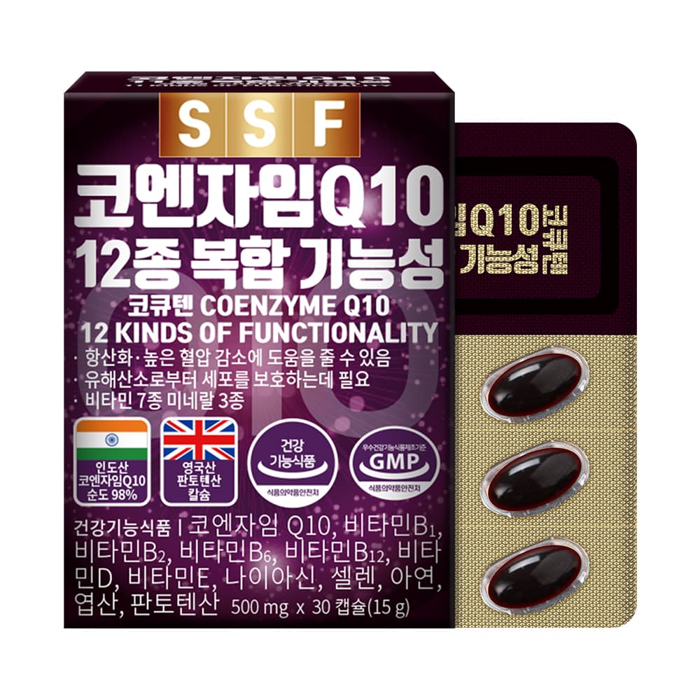 순수식품 코엔자임Q10 11종 복합 기능성 코큐텐 500mg x 30캡슐, 4개