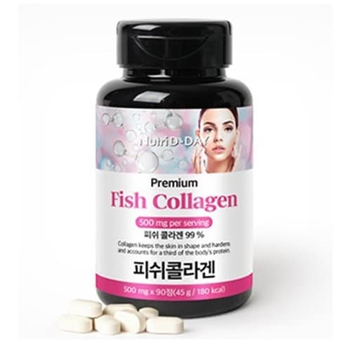 뉴트리디데이 프리미엄 저분자 피쉬 콜라겐 타블렛 500mg x 90정, 4개