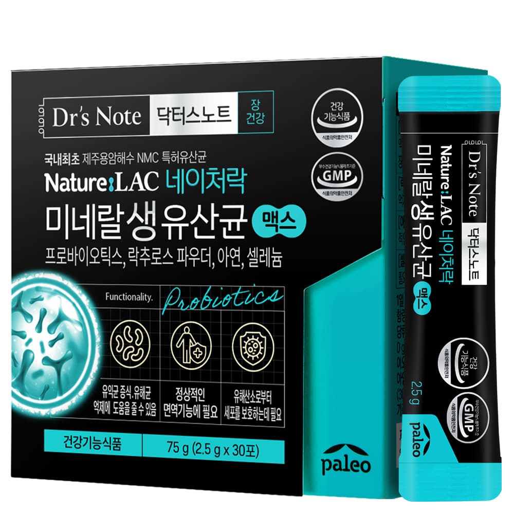 팔레오 닥터스노트 네이처락 미네랄 생유산균 맥스 2.5g x 30포, 5개