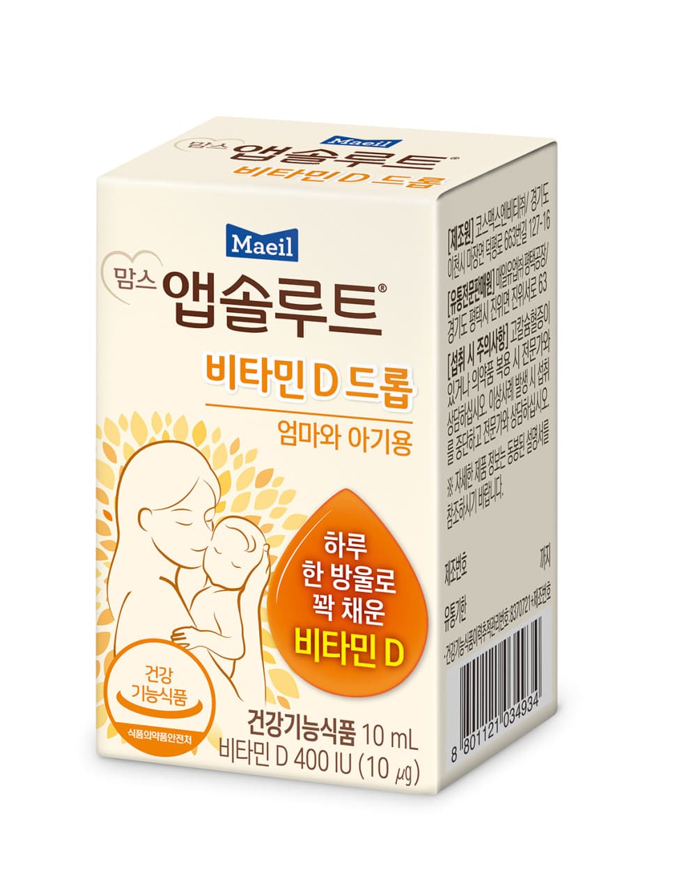 맘스앱솔루트 비타민 D 드롭 10ml, 1개