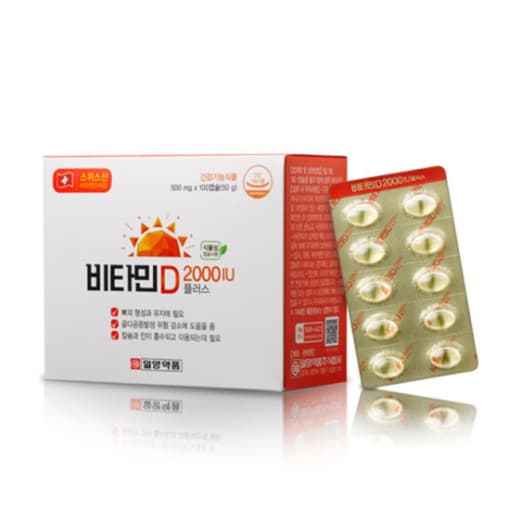 일양약품 비타민D 2000IU 플러스 500mg x 100캡슐, 1개