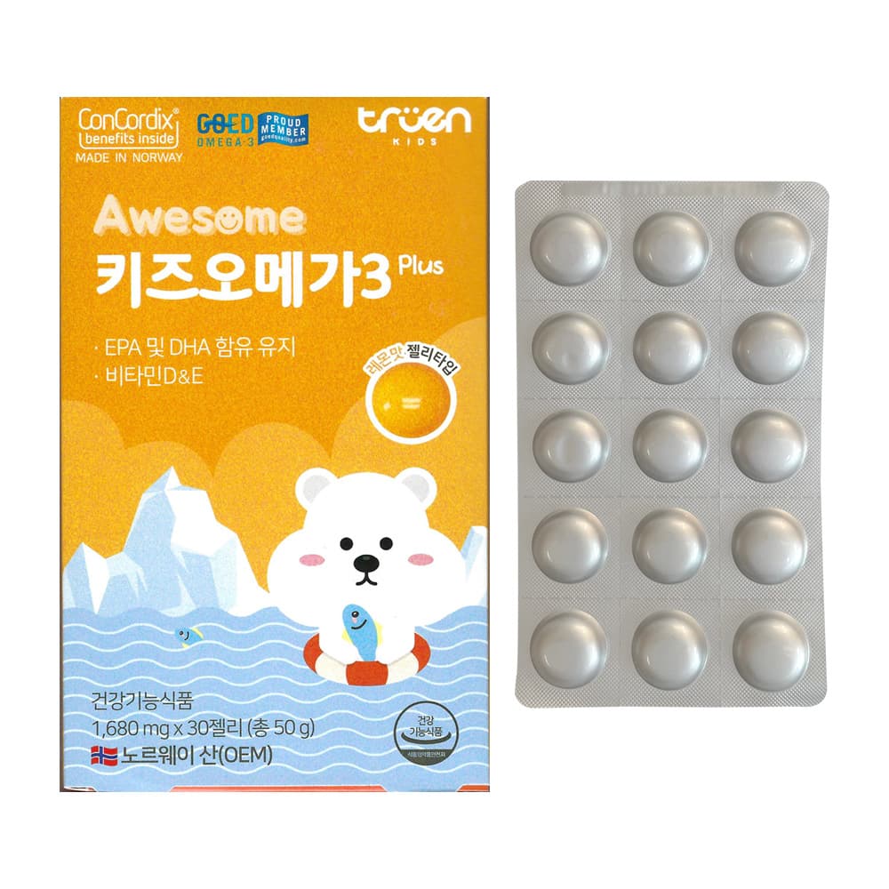 AWESOME 키즈 오메가3 플러스 1680mg x 30구미, 2개