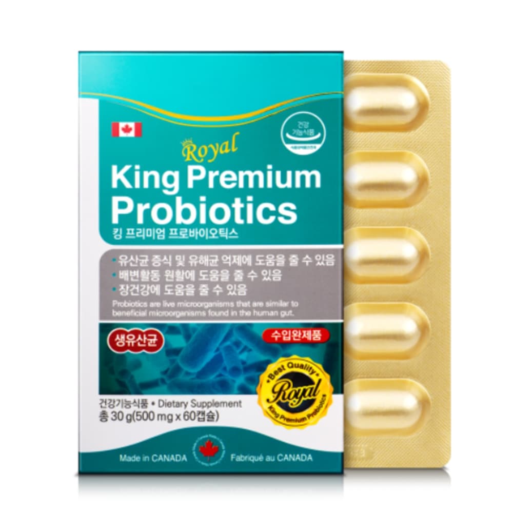 킹 프리미엄 프로바이오틱스 500mg x 60캡슐, 1개
