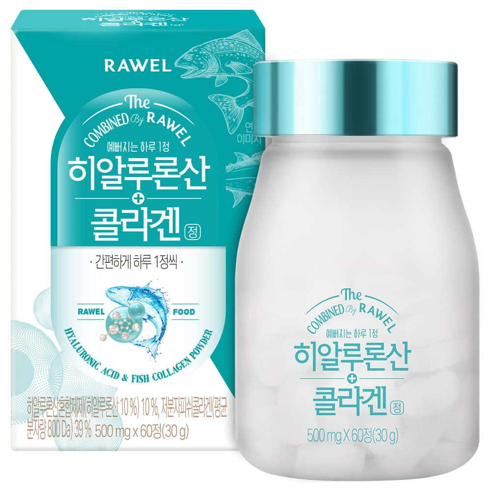 RAWEL 히알루론산 콜라겐정 500mg x 60정, 1개