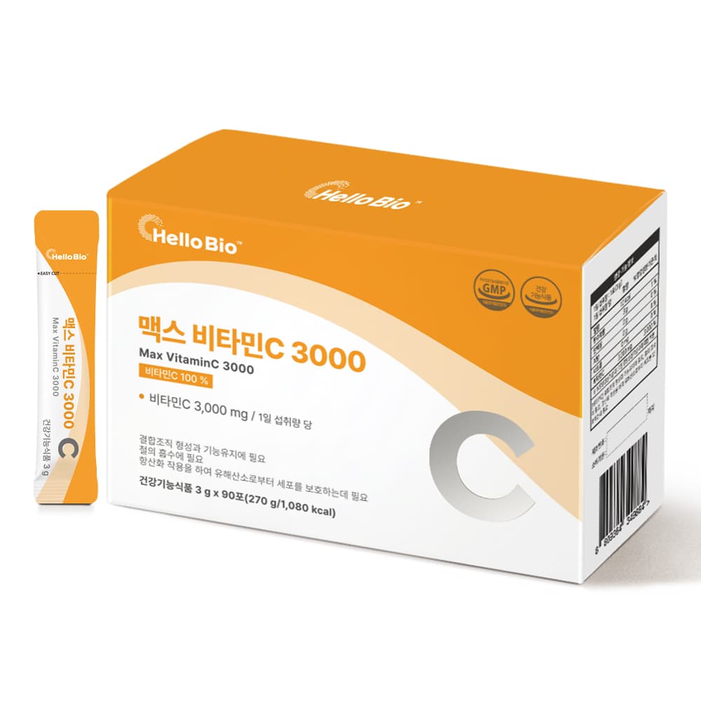 헬로바이오 맥스 비타민C 3000 3g x 90포, 2개