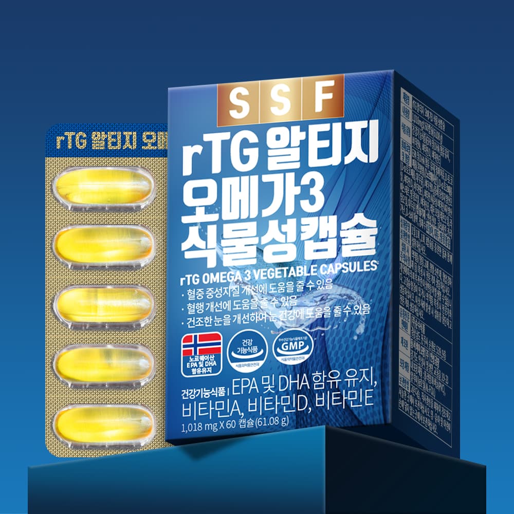 순수식품 rTG 알티지 오메가3 1008mg x 60캡슐, 1개