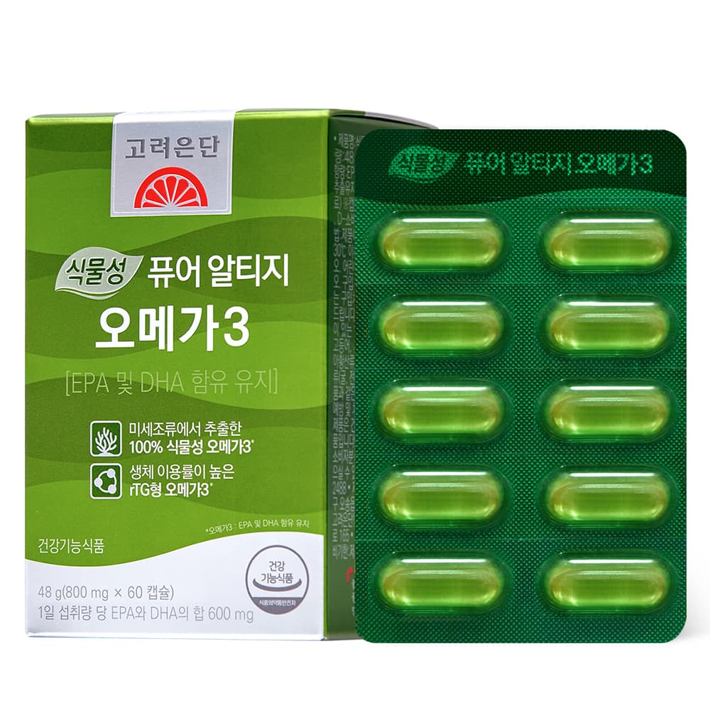 고려은단 식물성 퓨어 알티지 오메가3 800mg x 60캡슐, 3개