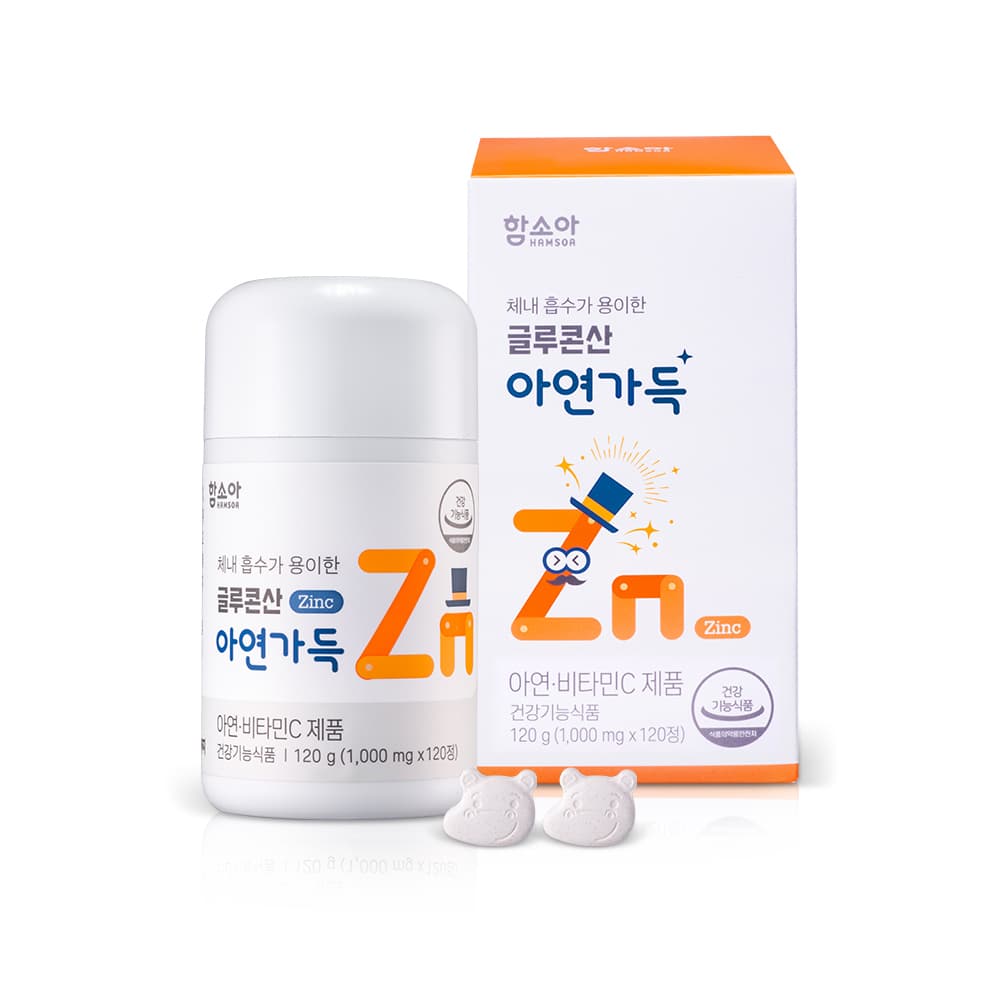 함소아 글루콘산 아연가득 1000mg x 120캡슐, 1개