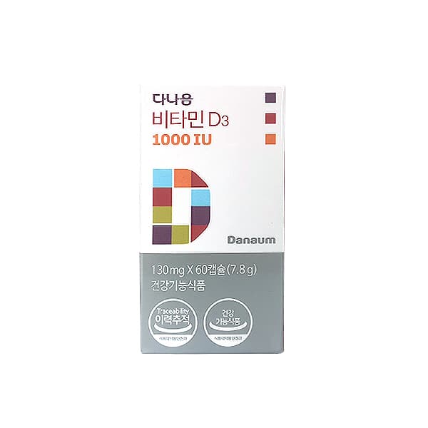 다나음 비타민D3 1000IU 130mg x 60캡슐, 1개