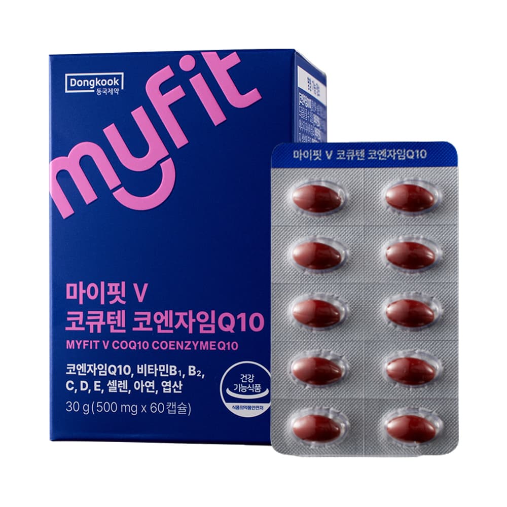 동국제약 마이핏V 코큐텐 코엔자임Q10 500mg x 60캡슐, 1개