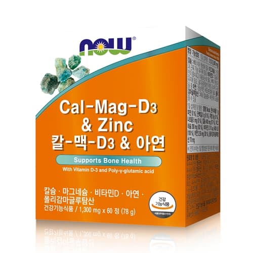 나우푸드 칼-맥-D3 아연 1300mg x 60정, 3개
