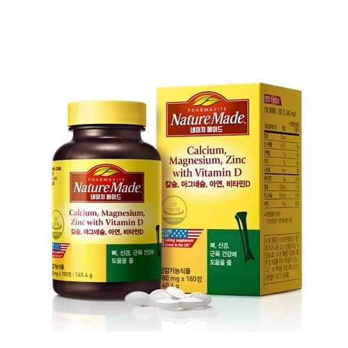네이처메이드 칼슘 마그네슘 아연 비타민D 780mg x 180정, 1개