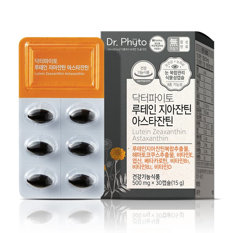 닥터파이토 루테인 지아잔틴 아스타잔틴 500mg x 30캡슐, 4개