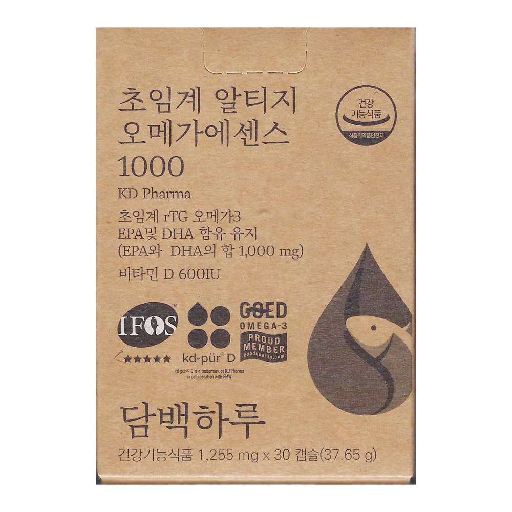 담백하루 초임계 알티지 오메가 에센스 1000 1255mg x 30캡슐, 6개