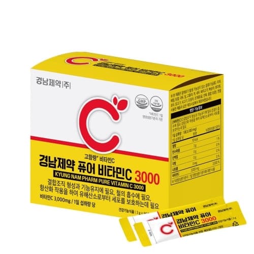 경남제약 퓨어 비타민C 3000 3g x 90포, 3개