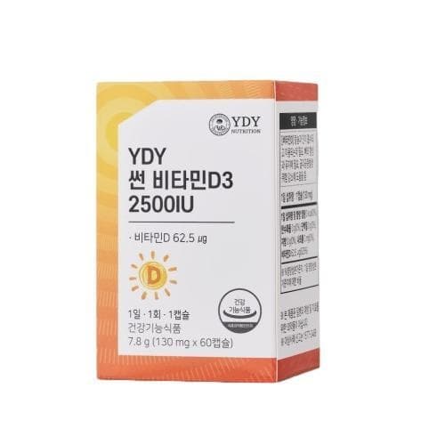 YDY뉴트리션 썬 비타민D3 2500IU 130mg x 60캡슐, 1개