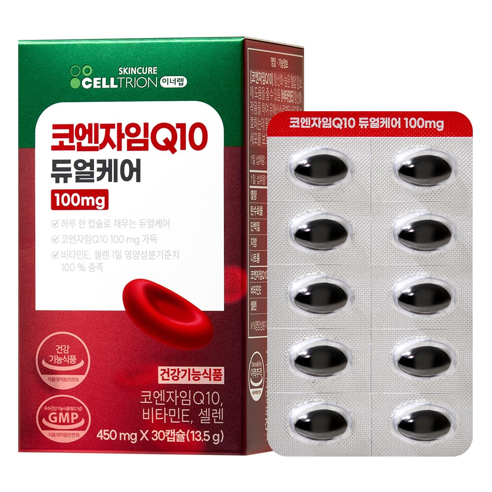 이너랩 코엔자임Q10 듀얼케어 100mg 450mg x 30캡슐, 3개