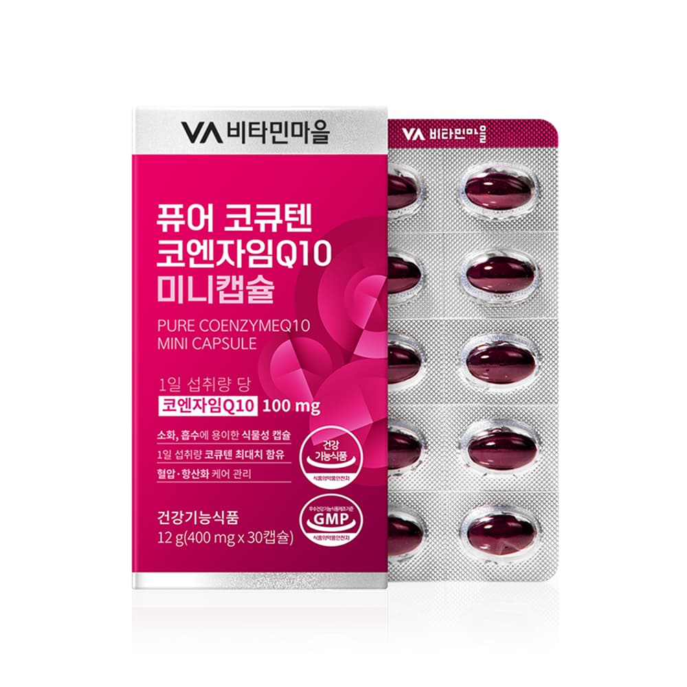 비타민마을 퓨어 코큐텐 코엔자임Q10 미니캡슐 400mg x 30캡슐, 6개