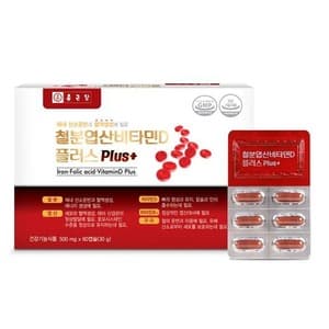 종근당 철분 엽산 비타민D 플러스 500mg x 60캡슐, 3개