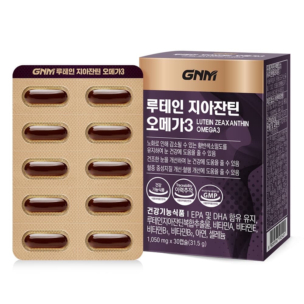 GNM자연의품격 루테인 지아잔틴 오메가3 1050mg x 30캡슐, 3개