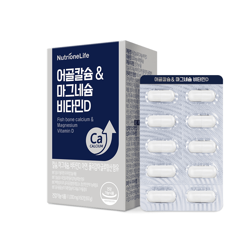 뉴트리원 어골칼슘 마그네슘 비타민D 1000mg x 60정, 1개