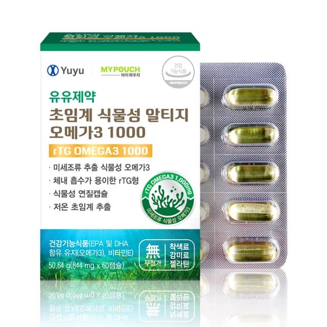 마이파우치 초임계 식물성 알티지 오메가3 1000 844mg x 60캡슐, 1개