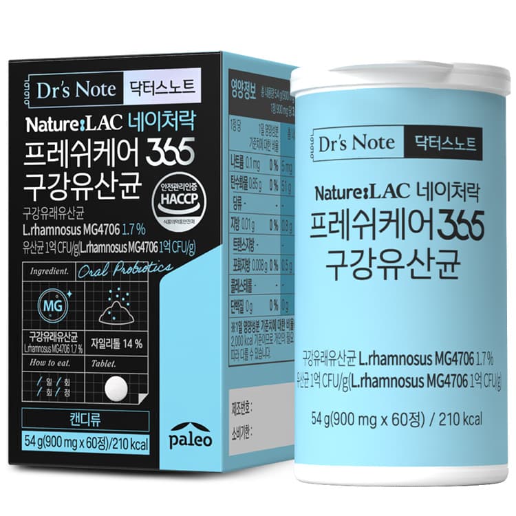 팔레오 닥터스노트 네이처락 프레쉬케어365 구강유산균 900mg x 60캡슐, 1개