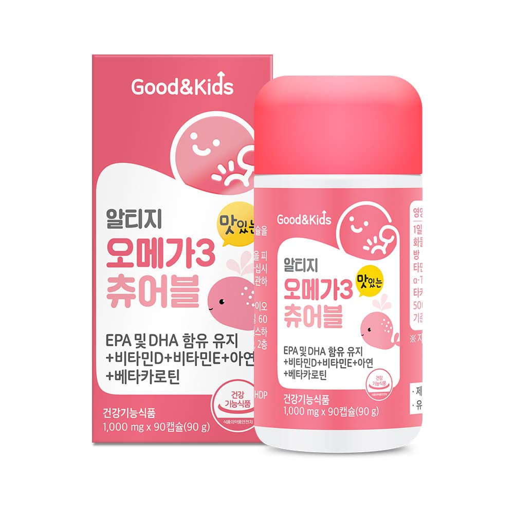 굿앤키즈 맛있는 알티지 오메가3 츄어블 1000mg x 90캡슐, 1개