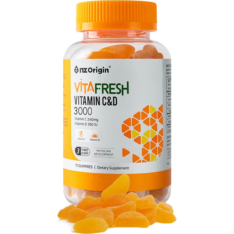 엔젯오리진 비타프레쉬 비타민 C &amp; D 3000 3000mg x 70구미, 3개
