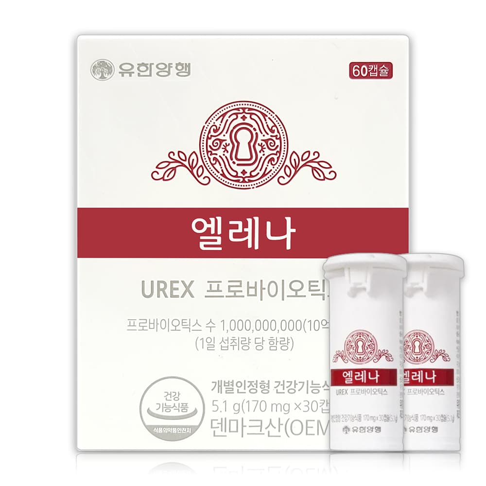 유한양행 엘레나 UREX 프로바이오틱스 질유산균 170mg x 60캡슐, 1개