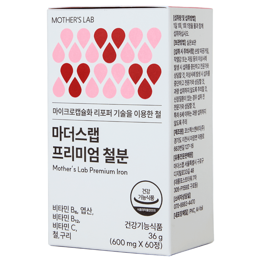 마더스랩 프리미엄 철분 600mg x 60정, 1개