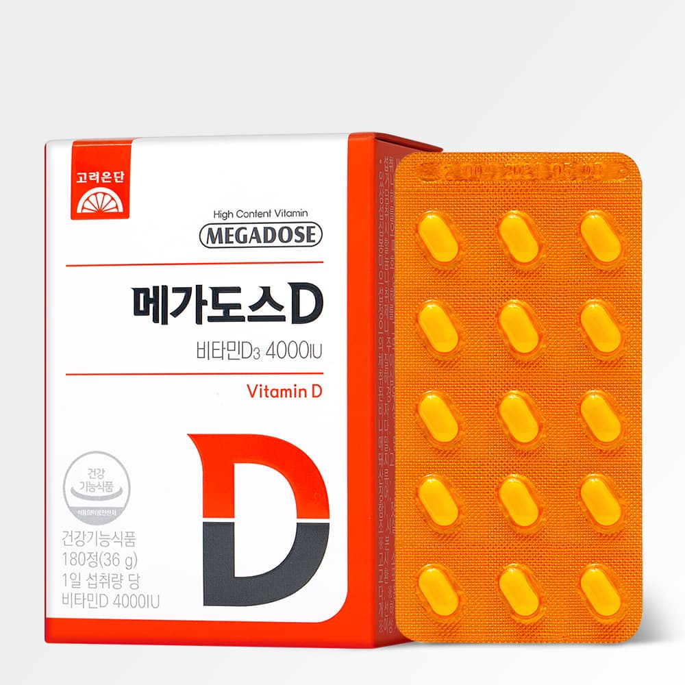 고려은단 메가도스D 비타민D3 4000IU 200mg x 180정, 2개