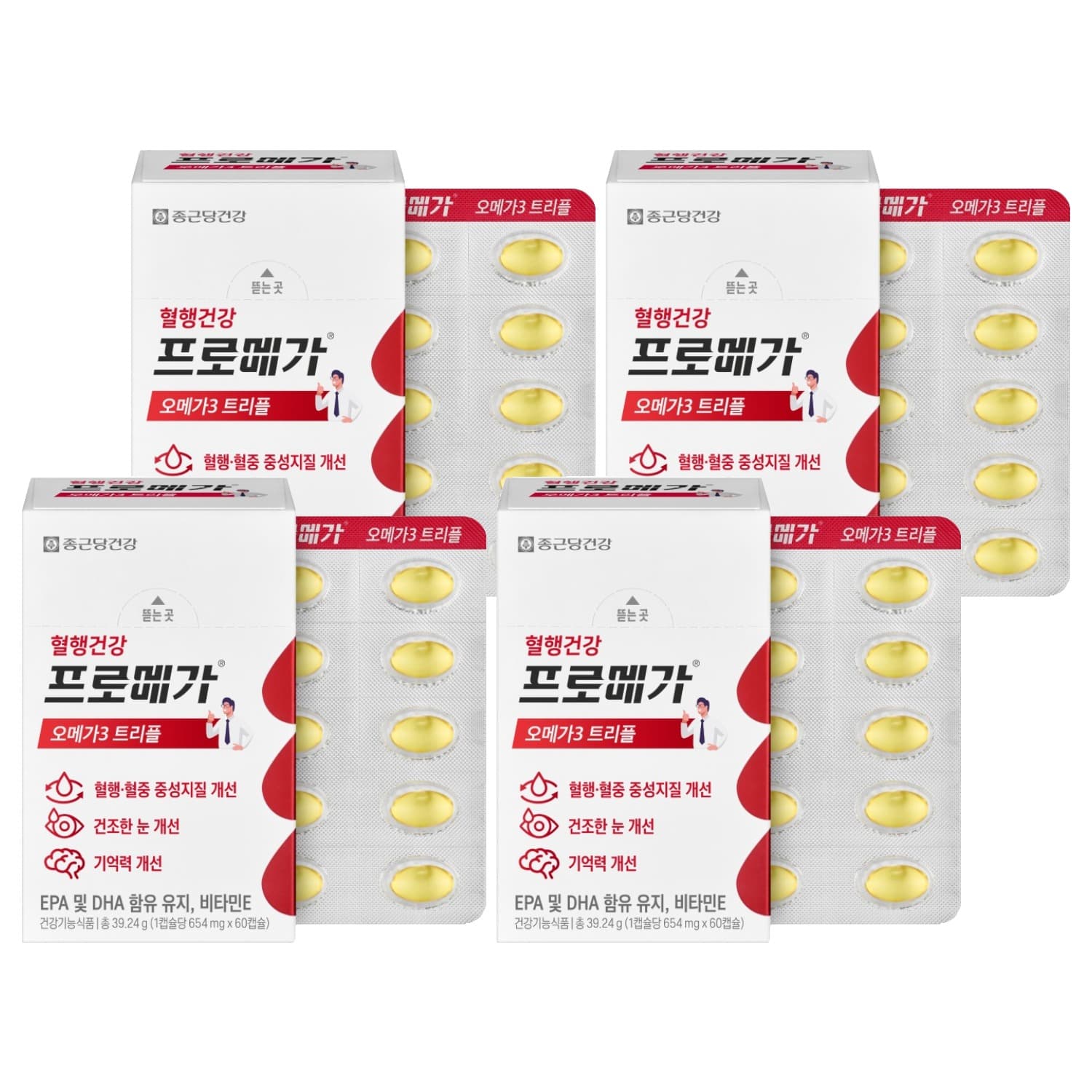 종근당건강 프로메가 오메가3 트리플 장용성 60캡슐, 4개