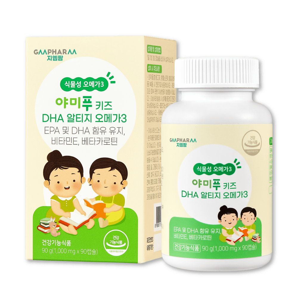 지엠팜 야미푸 키즈 DHA 알티지 오메가3 1000mg x 90캡슐, 1개