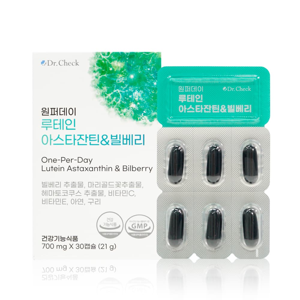 닥터체크 헬시 원퍼데이 루테인 아스타잔틴 앤 빌베리 700mg x 30캡슐, 1개