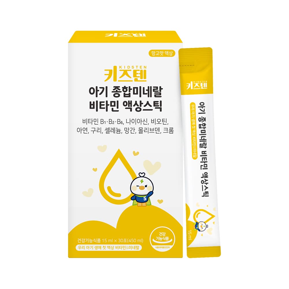 키즈텐 아기 종합미네랄 비타민 액상스틱 15ml x 30포, 4개