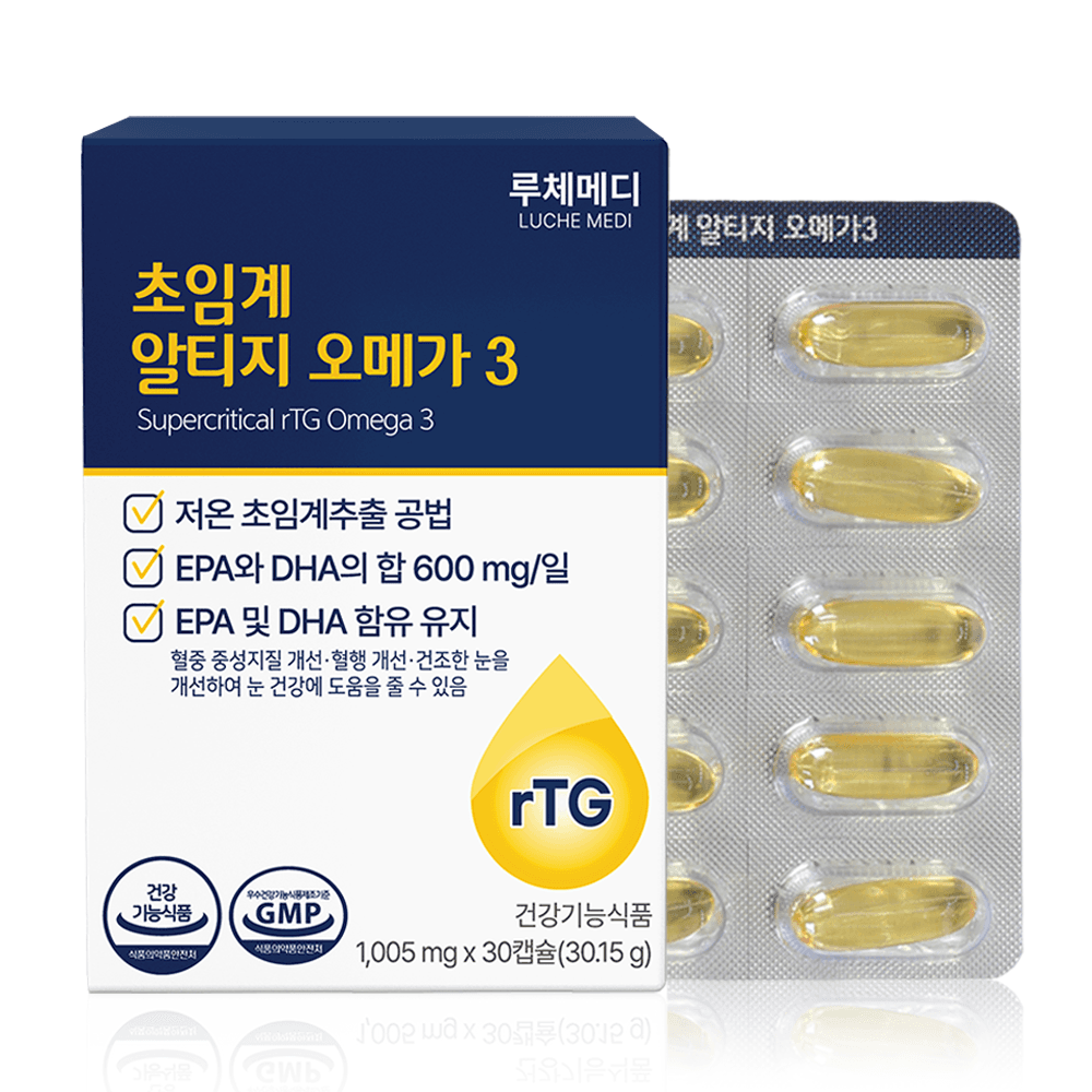 루체메디 초임계 알티지 오메가3 1005mg x 30캡슐, 4개