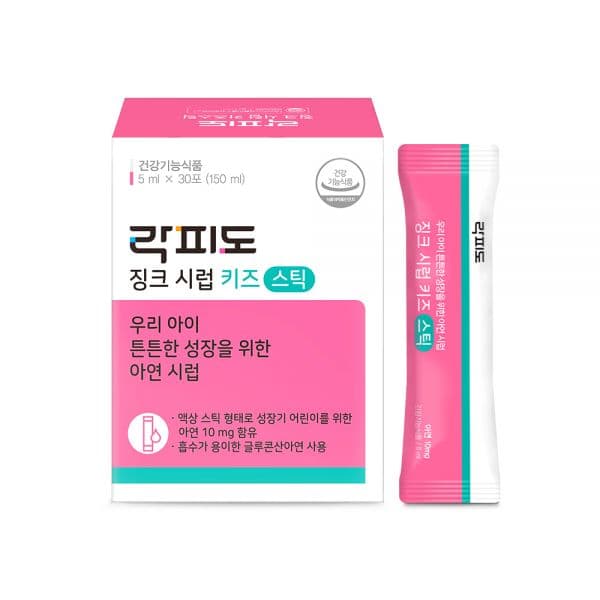 락피도 징크시럽 키즈 스틱 글루콘산아연 30포, 3개