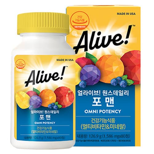얼라이브 원스데일리 포 맨 멀티비타민 80정  1개