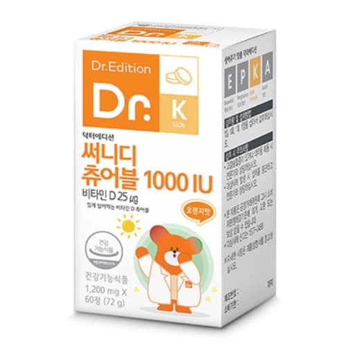 닥터에디션 써니디 츄어블 1000IU 1200mg x 60정, 1개