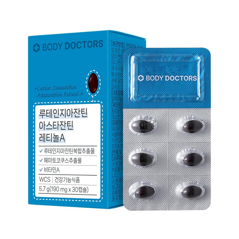 바디닥터스 루테인지아잔틴 아스타잔틴 레티놀A 190mg x 30캡슐, 6개