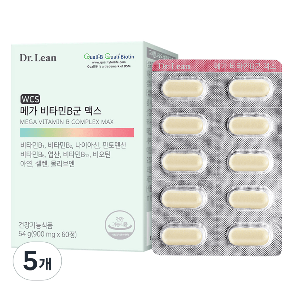 닥터린 메가 비타민B군 맥스 60정  5개  고함량 활력 비타민