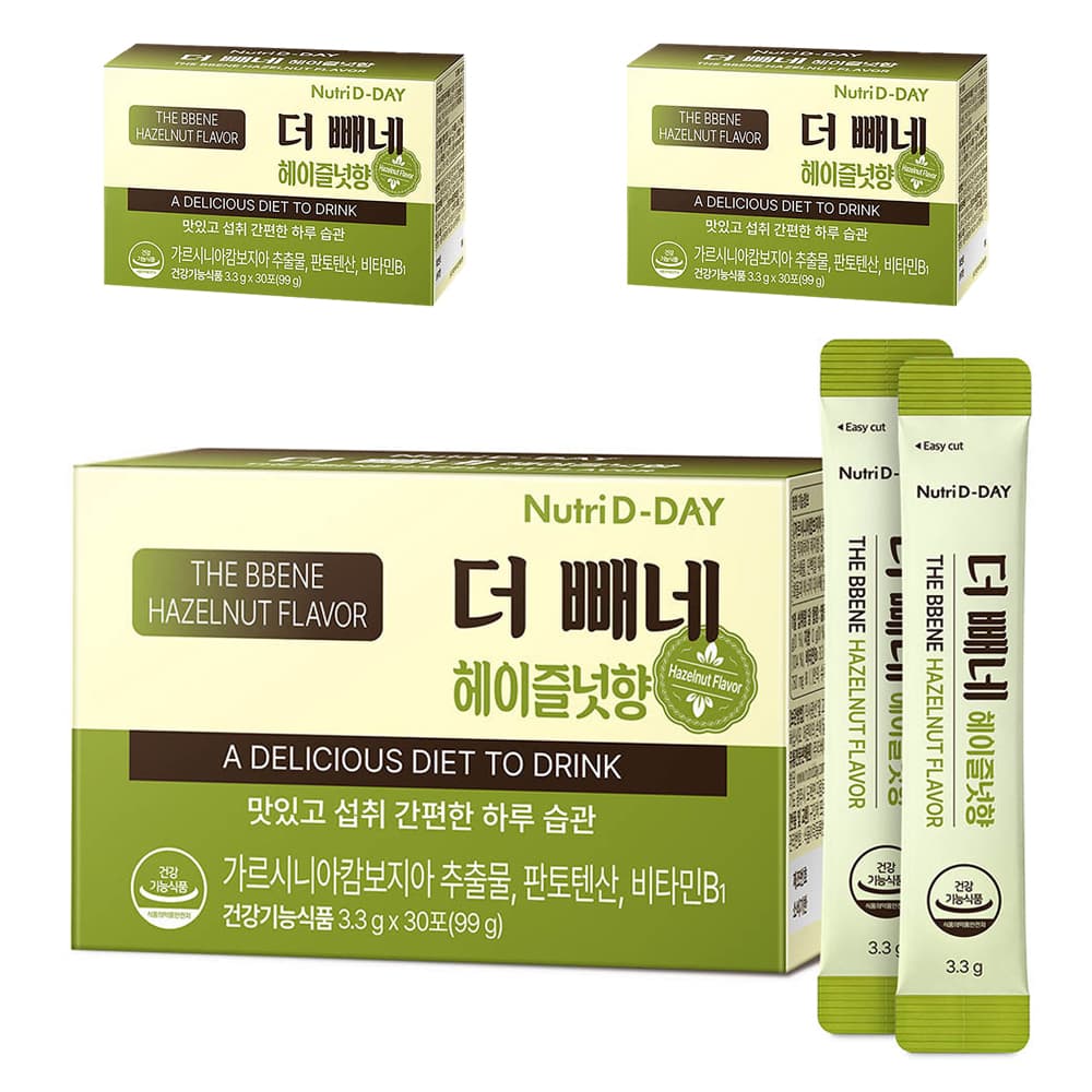 뉴트리디데이 카페빼네 다이어트식품 헤이즐넛향 30포, 3개