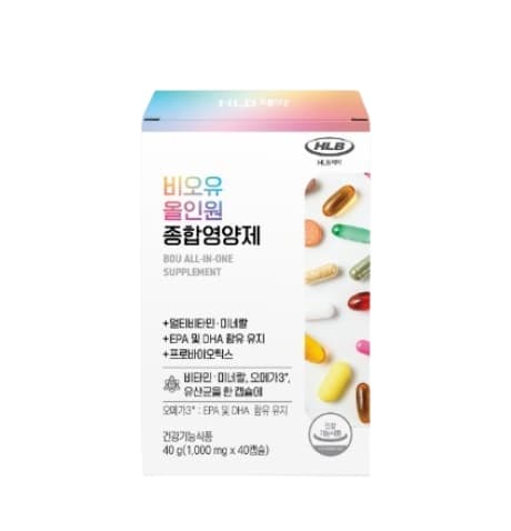 에이치엘비제약 비오유 올인원 종합영양제 1000mg x 40캡슐, 1개